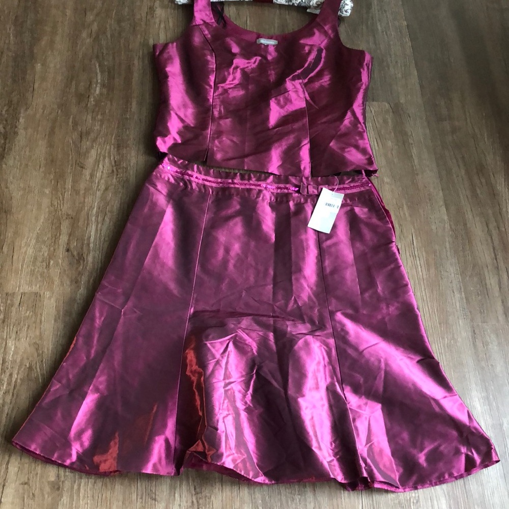 Steilmann Germany 2 piece set in cerise taffeta.